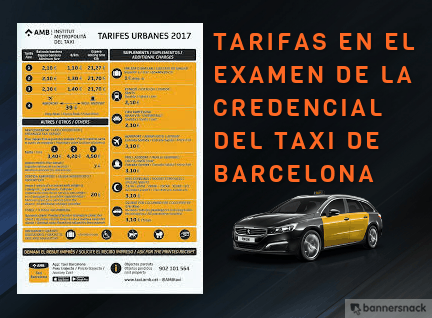 Tarifas en el Examen de la Credencial del Taxi