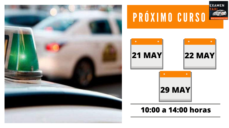 Calendario Curso Cartilla Taxi Mayo 2022
